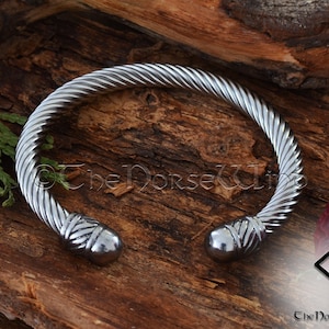 Viking Bracelet, Stainless Steel Torque Viking Torc Cuff Bangles, Ragnar Bracelet, Norse Jewelry, Viking Jewelry image 4