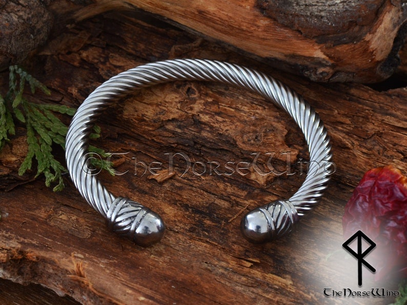 Viking Bracelet, Stainless Steel Torque Viking Torc Cuff Bangles, Ragnar Bracelet, Norse Jewelry, Viking Jewelry image 4