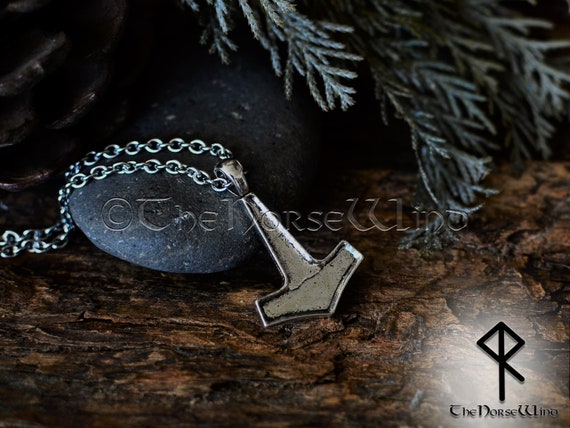 MJÖLNIR THOR HAMMER KETTE 70cm 316L EDELSTAHL VIKING WIKINGER ODIN RUNEN LARP