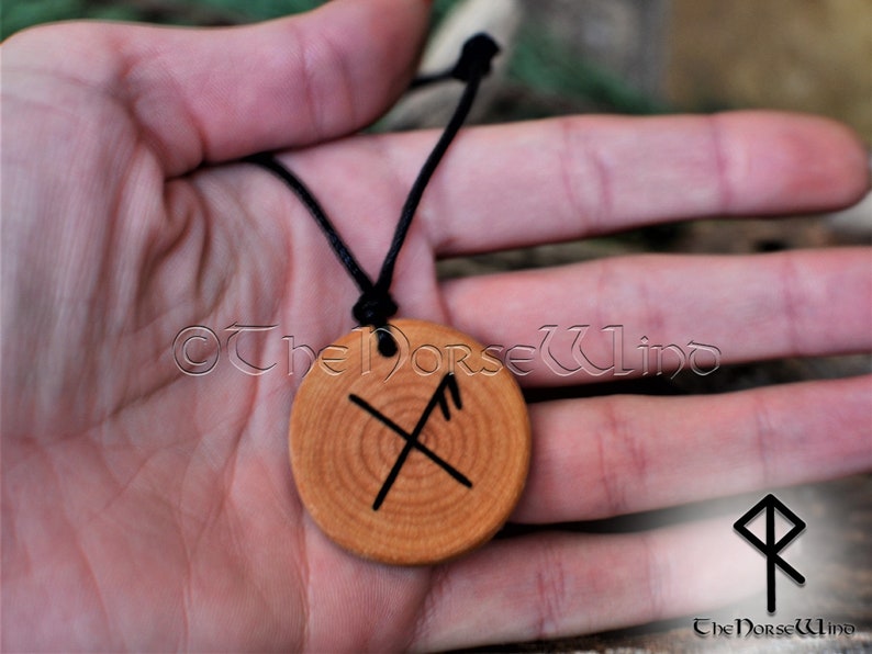 Viking Runes Necklace Gibu Auja Good Luck Charm Viking Etsy
