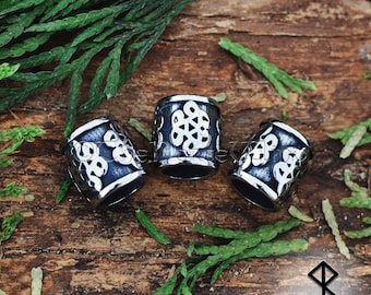 Viking Beard Beads, Celtic Knot Hair Rings, Stainless Steel Dreadlocks - 8.5mm Hole, Triquetra Dread Rings, Viking Jewelry, Norse Mythology