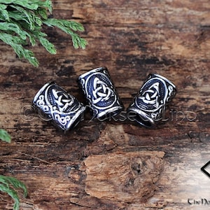 Viking Beard Beads, Celtic Knot Hair Rings, Triquetra Beard Beads 6mm ...
