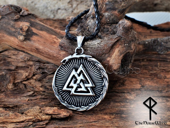 Viking Necklace VALKNUT Norse Mythology Ouroboros Midgard Serpent