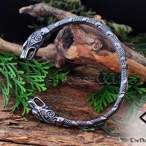 Viking drakenarmband | Massieve Viking-armring Nidhogg Dragon Head Torc met Keltische knoop, roestvrij staal, Noorse Viking-sieraden