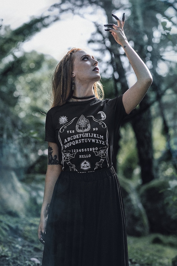 Spirit Board T-Shirt, Witch Ouija Board T-Shirt in Black, Witch Gothic Tee, Wiccan Clothing Witches Gift - Pagan Tee Shirt, Unisex / S - 5XL