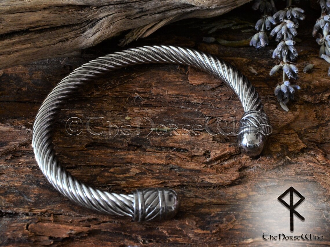 Viking Bracelet Stainless Steel Torque Viking Torc Cuff Etsy