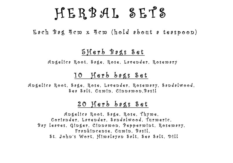 Witchcraft Herbs Starter Kit 5/10/20 Baby Witch Apothecary Beginner Set, Wicca Magical Herbs, Wiccan Spell Set, Witchy Spiritual image 2