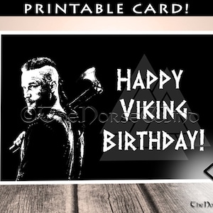 Cartão de Feliz Aniversário Viking, Cartão de Aniversário Viking para Ele, Cartão de Ragnar Lothbrok para Namorado, Presente de Mitologia Nórdica