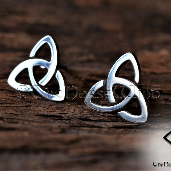 Boucles d'oreilles Triquetra Boucles d'oreilles noeud celtique Viking Boucles d'oreilles en acier inoxydable noeud de la Trinité Bijoux celtiques Bijoux Viking mythologie nordique