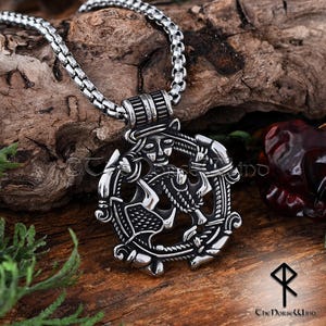 Freya Norse Goddess Pendant, Viking Necklace Goddess of Love, Beauty and Fertility, Norse Mythology Pagan Amulet - Stainless Steel Jewelry