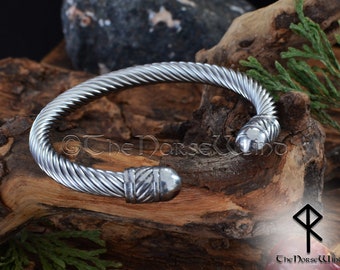 Bracciale Vichingo - Torque A Forma Di Testa Di Lupo