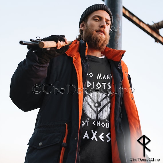 Sweatshirt Viking - Motif Hache Et Mythologie Nordique - Cadeau Pour Fans Vikings, LARP, Médiéval - Coupe Classique, 241 G