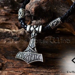 Viking Mjolnir Necklace, Thor's Hammer Pendant, Personalized Viking Runes Necklace, Viking Jewelry, Strength Amulet Norse Mythology Asatru image 5