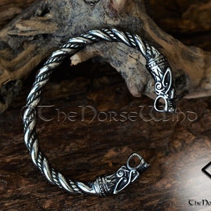 Viking Bracelet Fenrir Wolf Head Torque Stainless Steel - Etsy