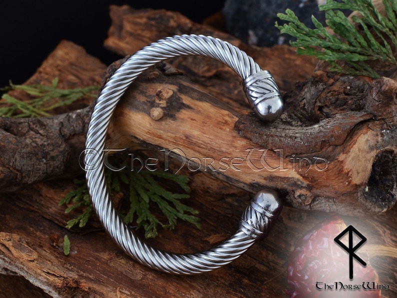 Viking Bracelet, Stainless Steel Torque Viking Torc Cuff Bangles, Ragnar Bracelet, Norse Jewelry, Viking Jewelry image 1