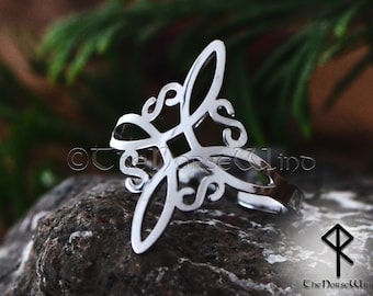 Keltischer Triquetra Ring, Triquetra Ring, Triquetra Knoten Ring in Silber oder Gold, verstellbarer Edelstahl Unendlichkeitsknoten, Wikinger Schmuck, nordisch