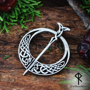 Keltische penannular-broche - Viking-mantelspeld met Keltisch knoopwerk, authentieke middeleeuwse Noorse pin, kuitbeenbroche, Keltische en Viking-sieraden