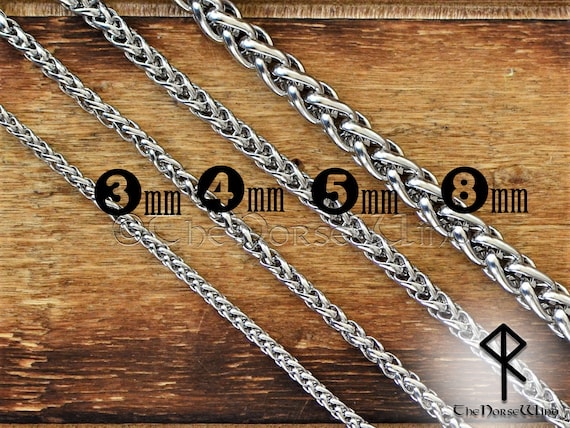 Viking Necklace Stainless Steel Wheat Chain Necklace for Men Viking Necklace Stainless Steel Wheat Chain Necklace for Men