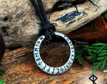 Viking Runes Necklace, Authentic Elder Futhark Pendant, Ancient Norse Runes Amulet, Viking Jewelry, Norse Mythology, Asatru