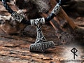 Viking Mjolnir Necklace, Thor's Hammer Pendant, Personalized Viking Runes Necklace, Viking Jewelry, Strength Amulet Norse Mythology Asatru product logo