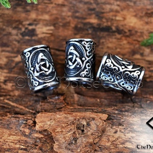 Viking Beard Beads, Celtic Knot Hair Rings, Triquetra Beard Beads 6mm ...