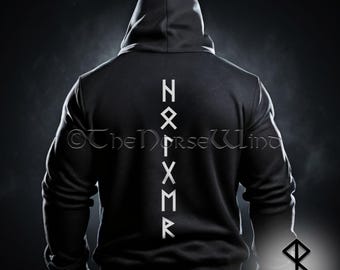 Custom NAME in RUNES Viking Hoodie, Personalized Futhark Runes Sweatshirt, Unisex Norse Sweat, Viking Clothes, Norse Mythology Gift, S-5XL