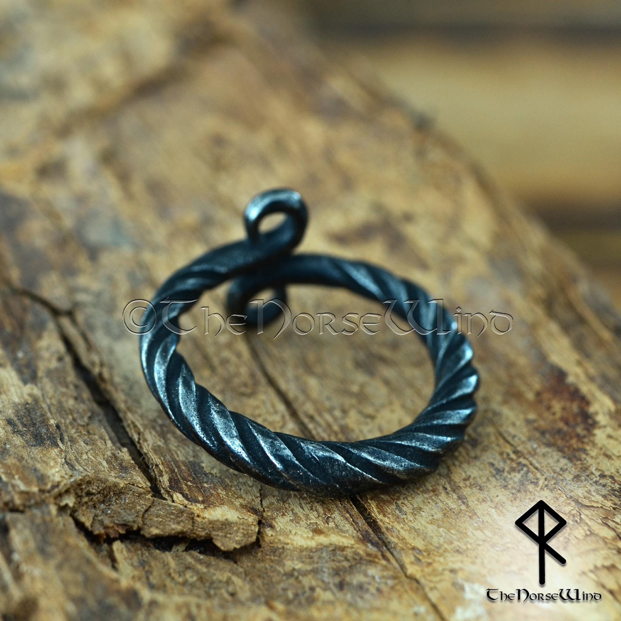 Hand-forged Iron Viking Ring, Twisted Norse Infinity Ring, Jormungandr ...