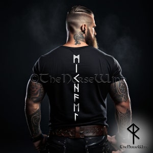 Viking T-shirt NAME in FUTHARK RUNES, Custom Norse Runes Tee, Norse Mythology Shirt, Unisex Personalized Viking Dad Gift, S-5XL