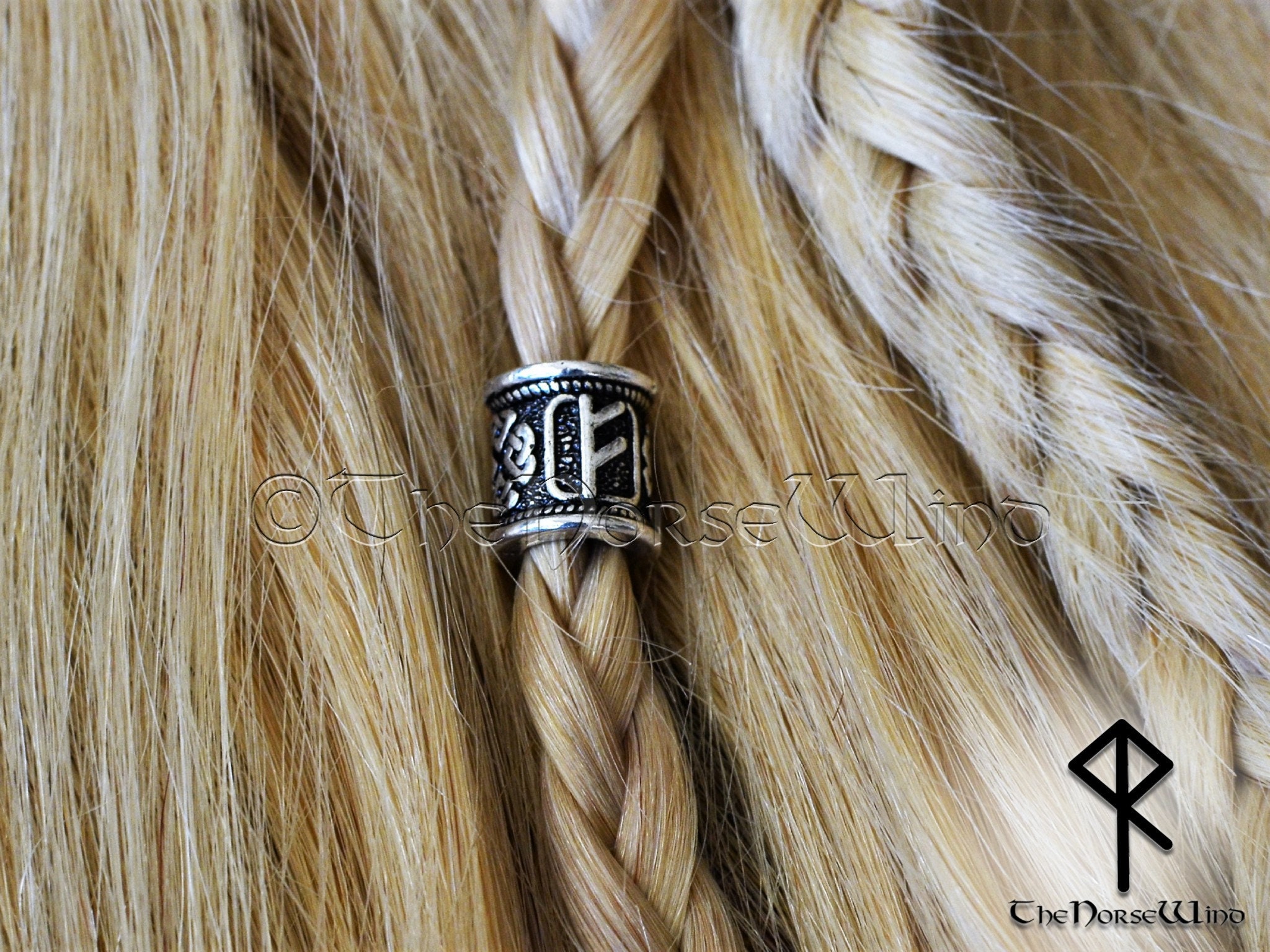 nuluxi Perles de Runes Viking Antiques Barbe Viking Anneaux