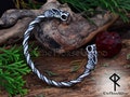 Viking Bracelet - Wolf Head Torque - Stainless Steel Viking Arm Ring, Silver Torc / Cuff, Norse Mythology, Viking Jewelry product logo