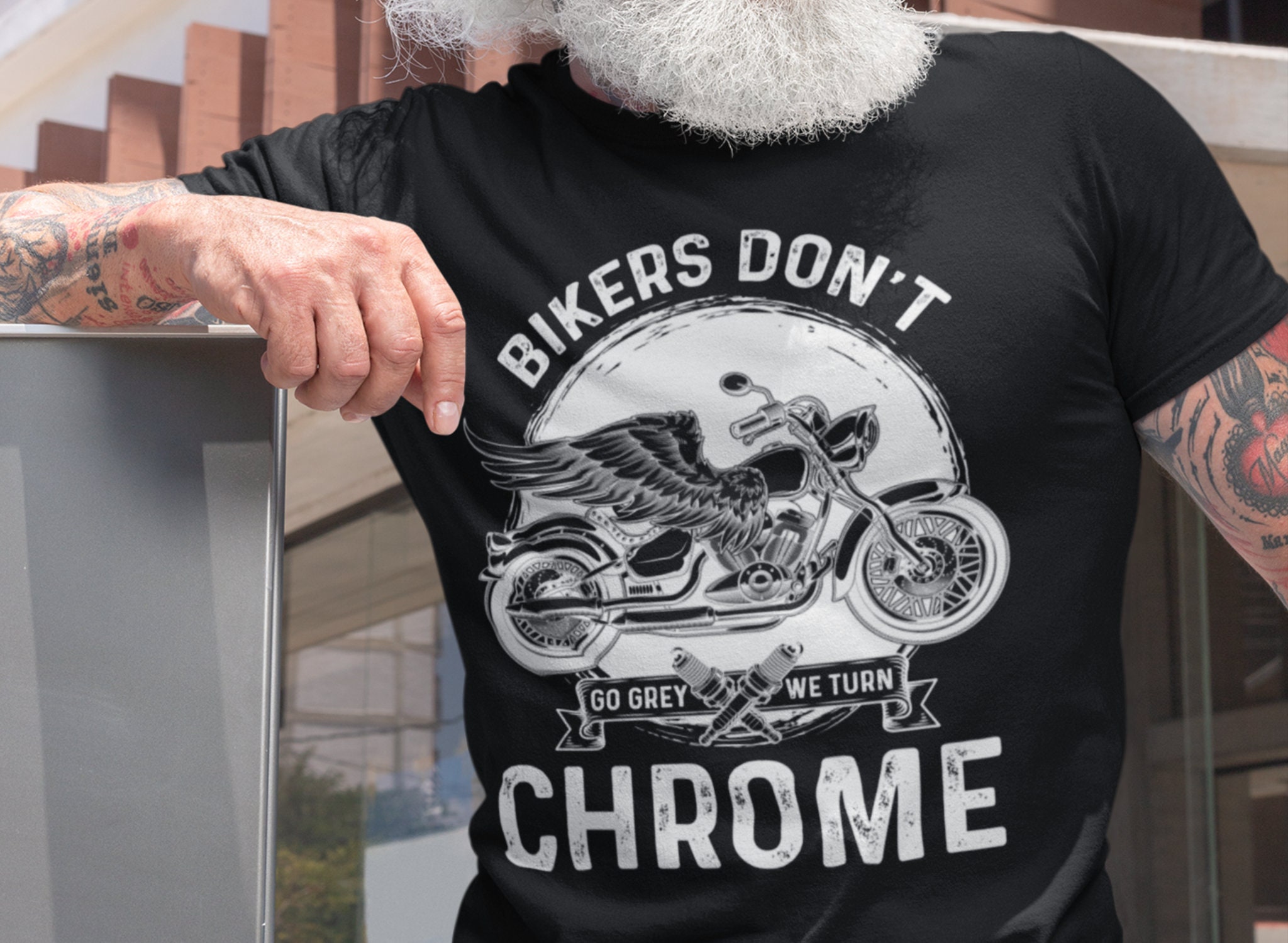 Freaky Motard Crâne Moto Homme Coton T-Shirt