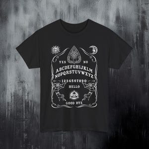 Spirit Board T-Shirt, Witch Ouija Board T-Shirt in Black, Witch Gothic Tee, Wiccan Clothing Witches Gift - Pagan Tee Shirt, Unisex / S - 5XL image 4