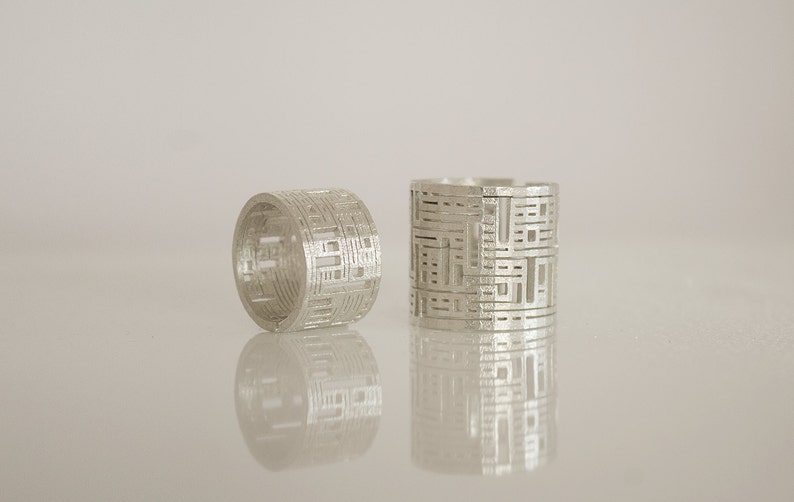 Italian Design Jewelry Silver Unique Ringmodern Designgiant Geometric Contemporaryopen Bandanniversarybirthday Giftjewelryexcentrique -