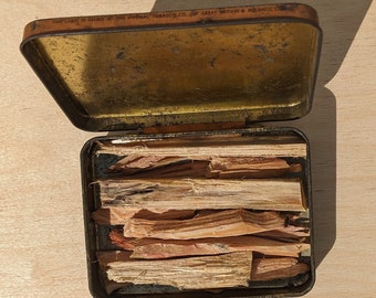 Fatwood sticks in a vintage tobacco carry case - hand processed-natural firestarter