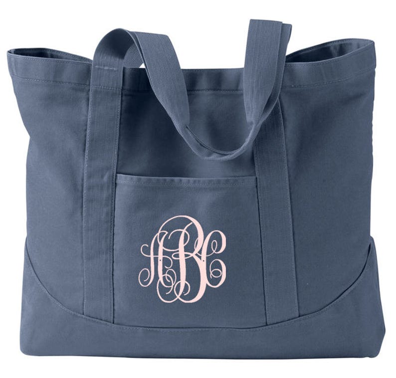 Monogrammed Large Canvas Totes