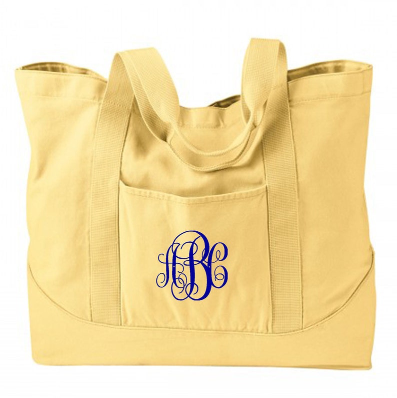 Monogrammed Large Canvas Totes