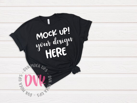 Bella Canvas 3001 Mockup Black Unisex T Shirt Black Tee Etsy