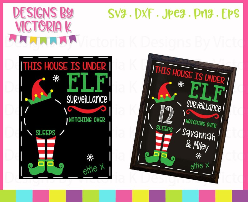 Download Elf Chalkboard svg The Original Christmas Countdown | Etsy