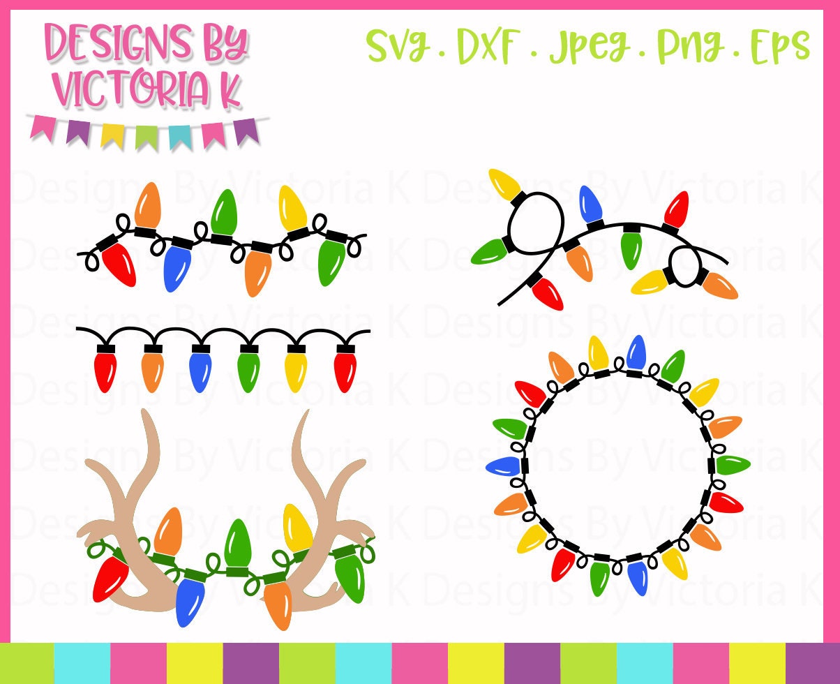 Download Christmas Lights svg Antlers Monogram Christmas SVG files ...