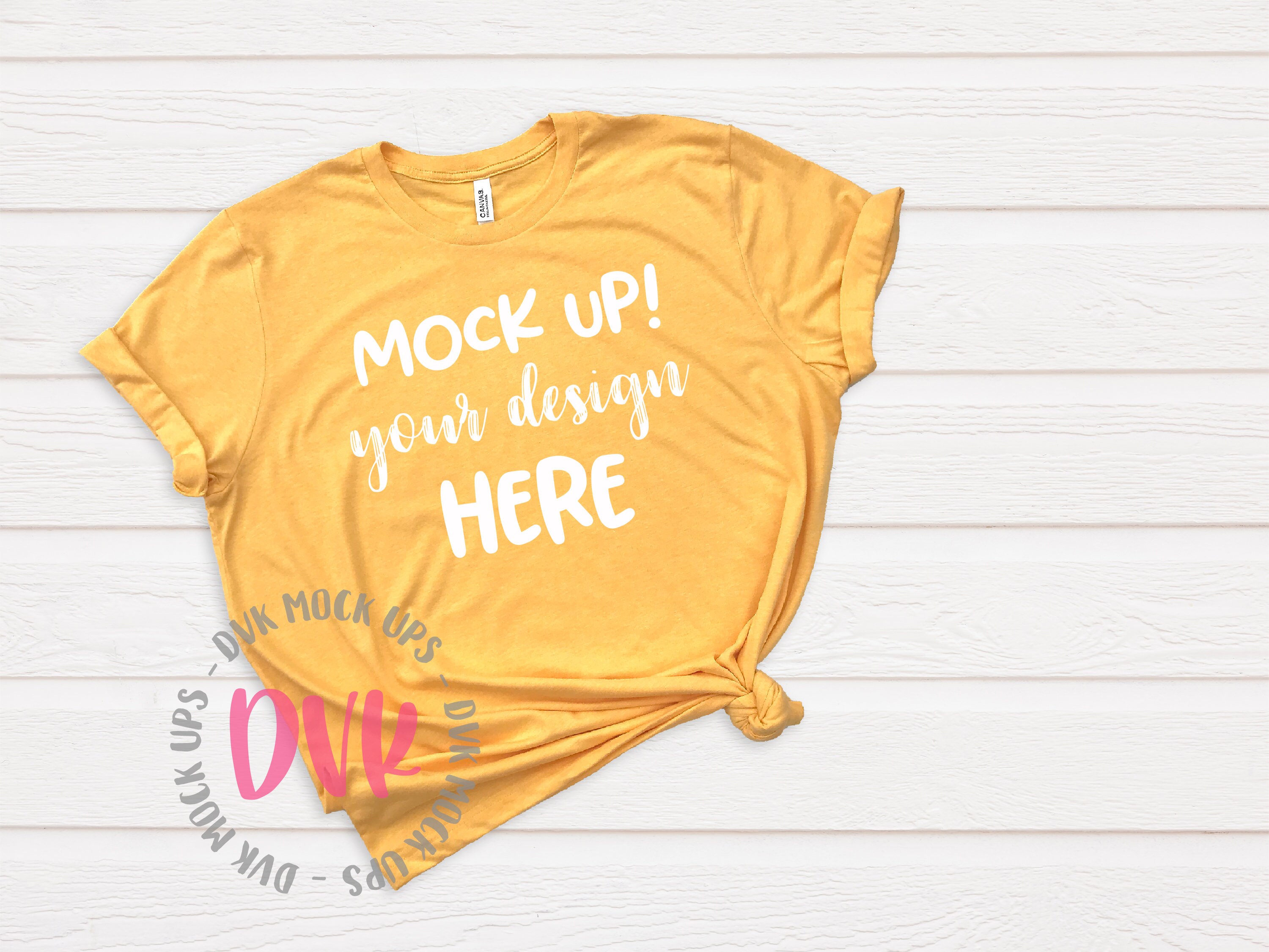 Download Mock up Bella Canvas 3001 Yellow Gold unisex T-Shirt ...