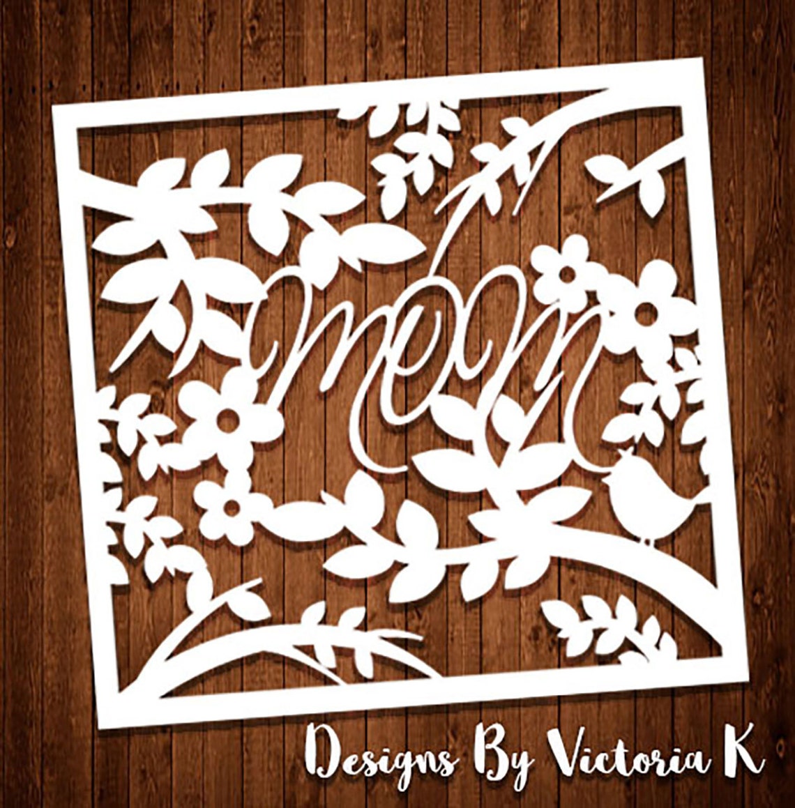 Mother's Day Mom Paper Cut svg Flowers Frame SVG PNG | Etsy