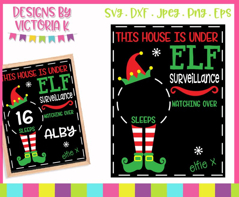 Download Elf Chalkboard svg The Original Christmas Countdown | Etsy