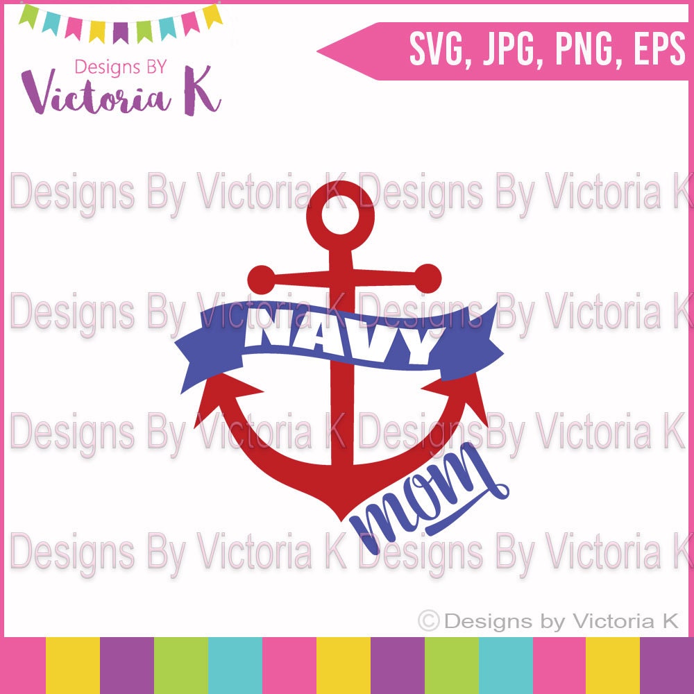 Download Navy Mom svg Anchor Proud Navy Mom SVG PNG EPS Files | Etsy