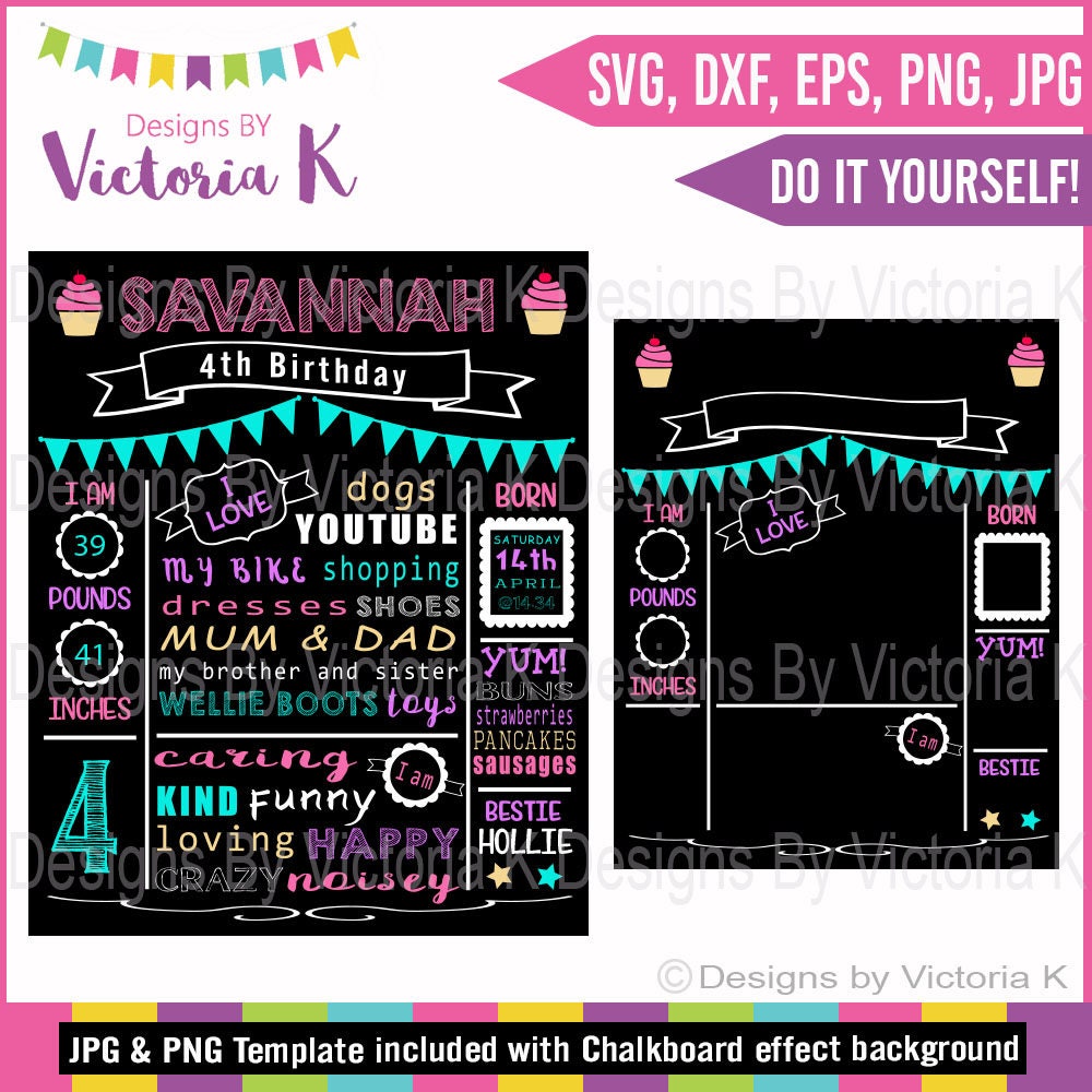 Download Diy Birthday Chalkboard Svg Design Cut File Do It Yourself Etsy