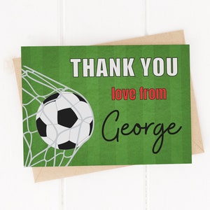 Cartões de agradecimento de aniversário personalizados de futebol/futebol - com envelopes