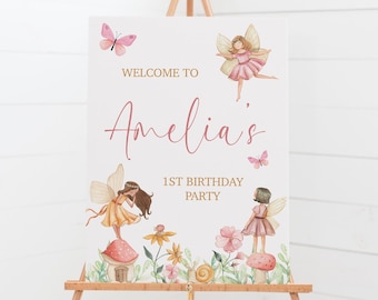 Personalised Fairy Garden Birthday Welcome Sign - Digital or Printed Copy - A1, A2, A3 or A4