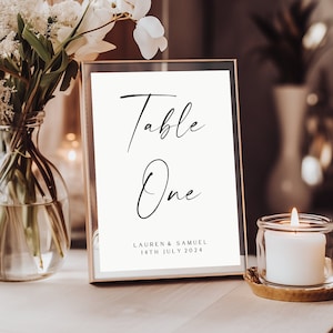 Bruiloft tafelnummerkaarten - tafelnaamkaarten - modern minimalistisch design