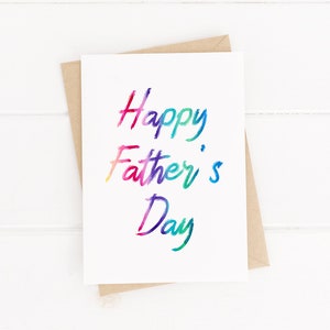 Rainbow Effect Tarjeta del Día del Padre - Feliz Día del Padre Papi, Papá - Franqueo de 1ª Clase