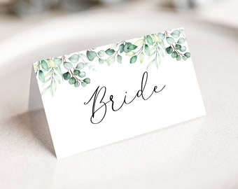 Personalised Eucalyptus Place Name Cards  - Seating cards, tags