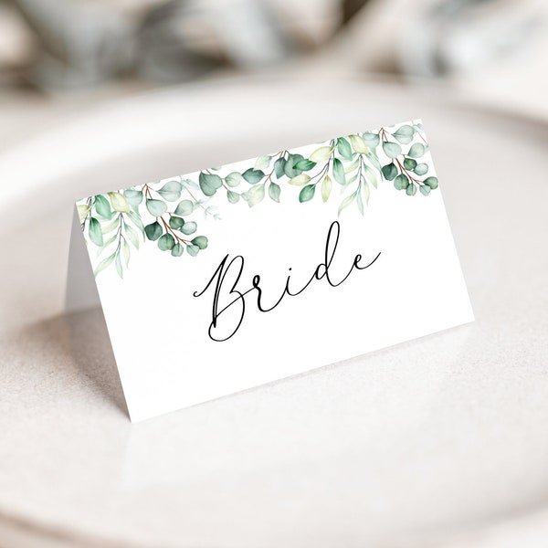 Personalised Eucalyptus Place Name Cards  - Seating cards, tags